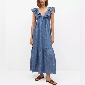 Mango Women's Cotton Ruffled Dress